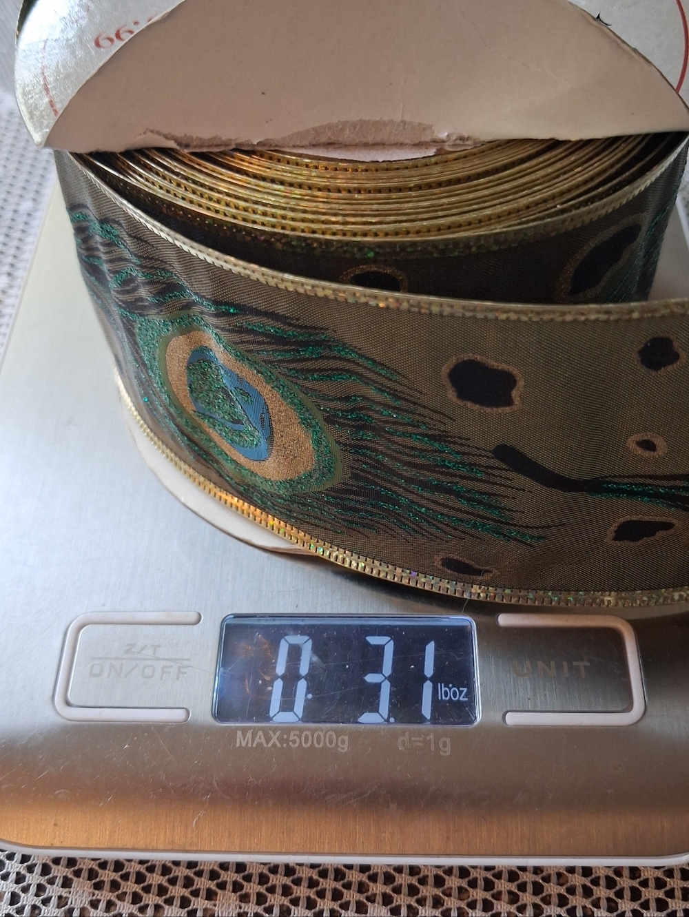Peacock Feathers Ribbon - Picture 5 of 5